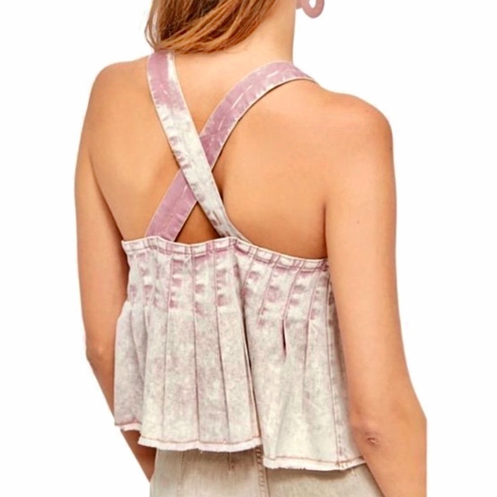 🌺🎉HP🎉🌺 NWT Free People Marina Babydoll Denim Top - Picture 8 of 16